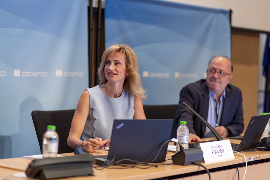 Cedefop expert Anastasia Pouliou giving a presentation at the 4th policy learning forum on learning outcomes