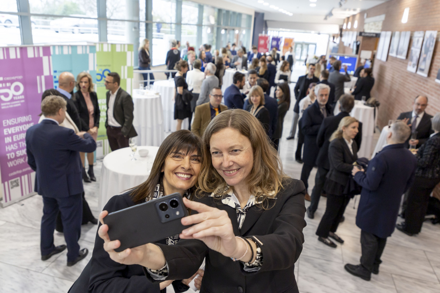 Two persons taking a selfie