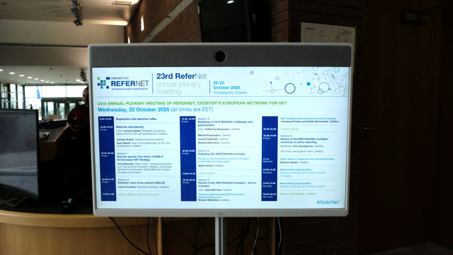 Agenda on a screen