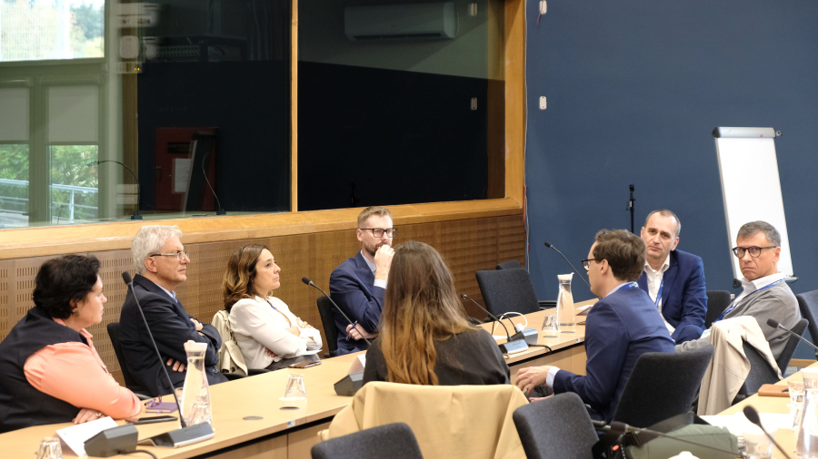 People discussing in a meeting room