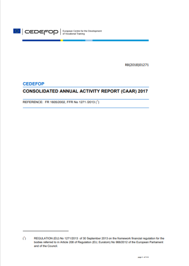 Consolidated Annual Activity Report 2017 img