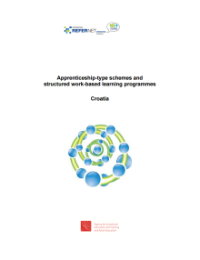 Apprenticeships and work-based learning structured programmes - Croatia - 2014